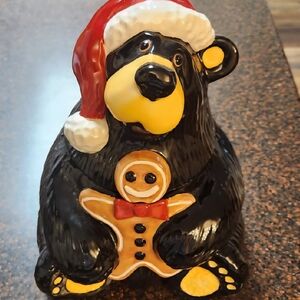 Vintage Collectable Big Sky Carvers Bearfoots Bear Gingerbread Man Cookie Jar